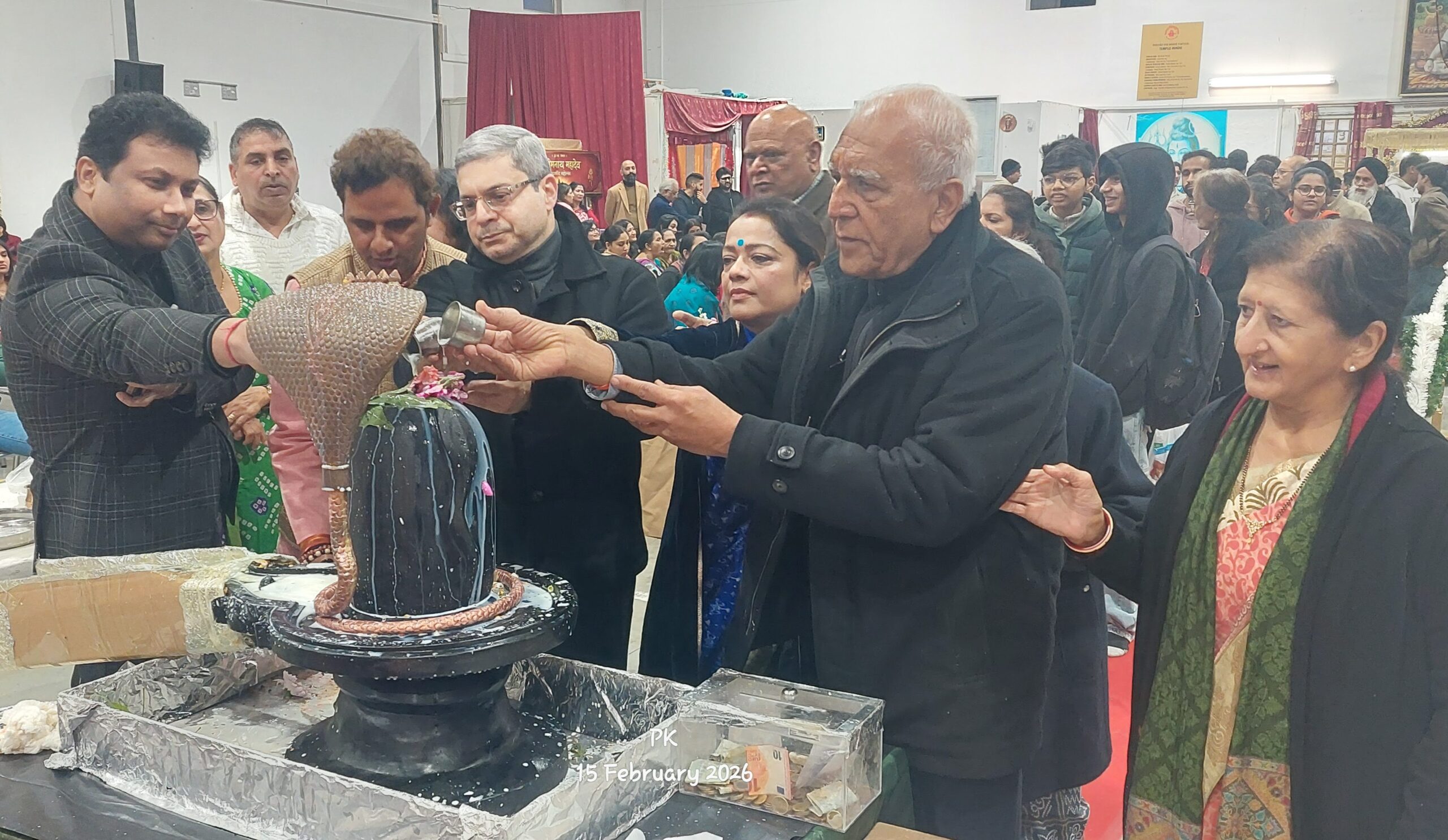Devotees at Shiv Mandir Portugal